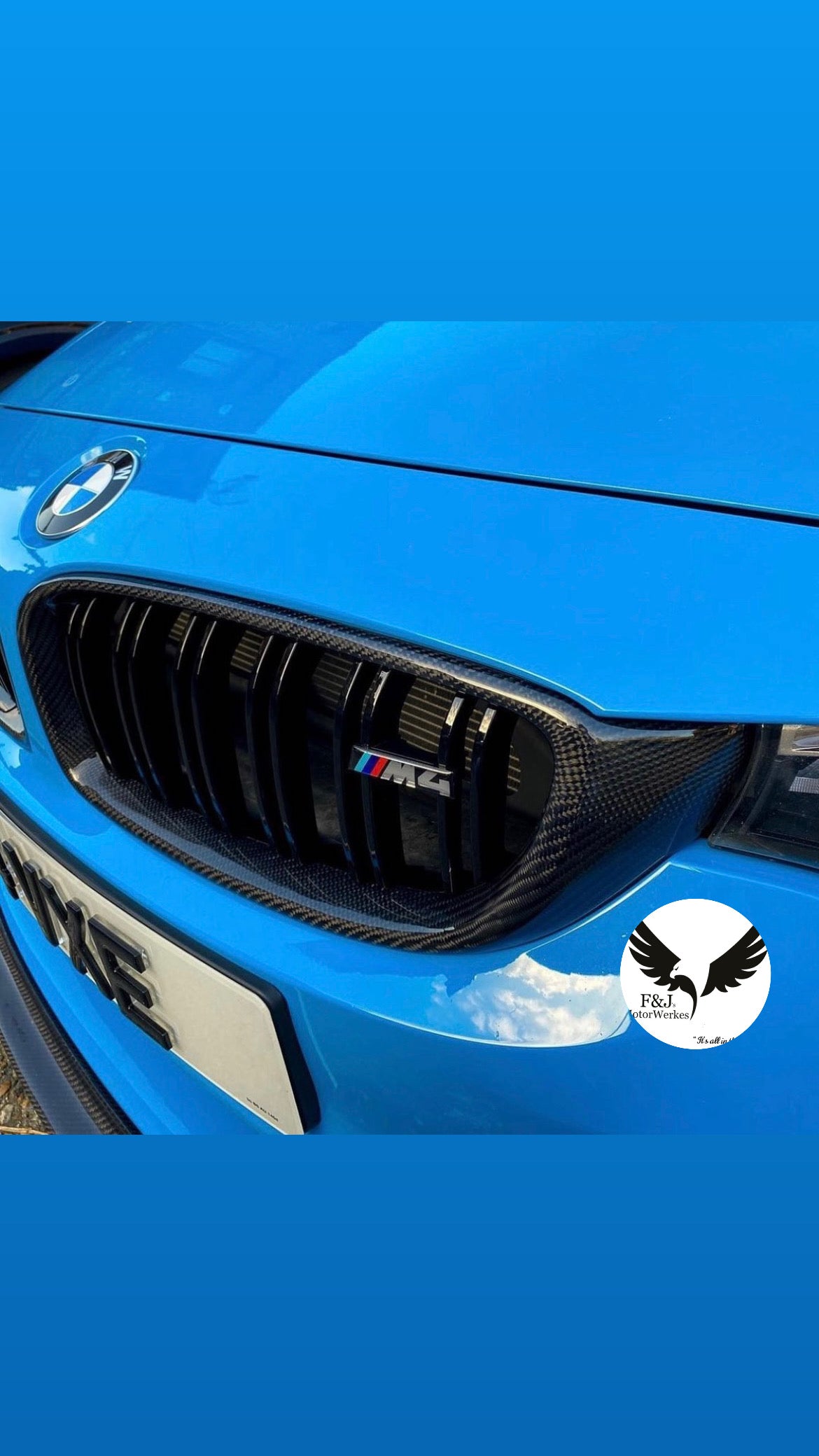 Bmw M3 Genuine Real Carbon Fibre Kidney Grilles With Badge Grill Emblem F80