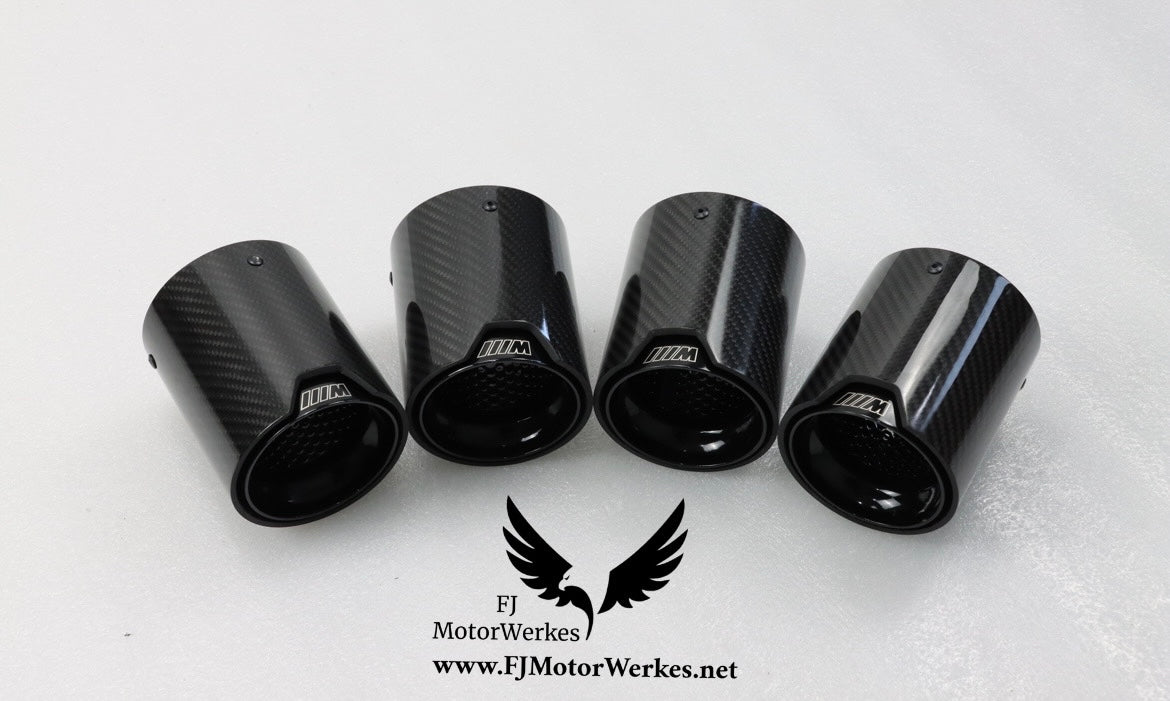 Bmw X3M X4M M Performance  Carbon Fibre Exhaust Tips Direct Fit X3mc X4mc F98 F97 Black