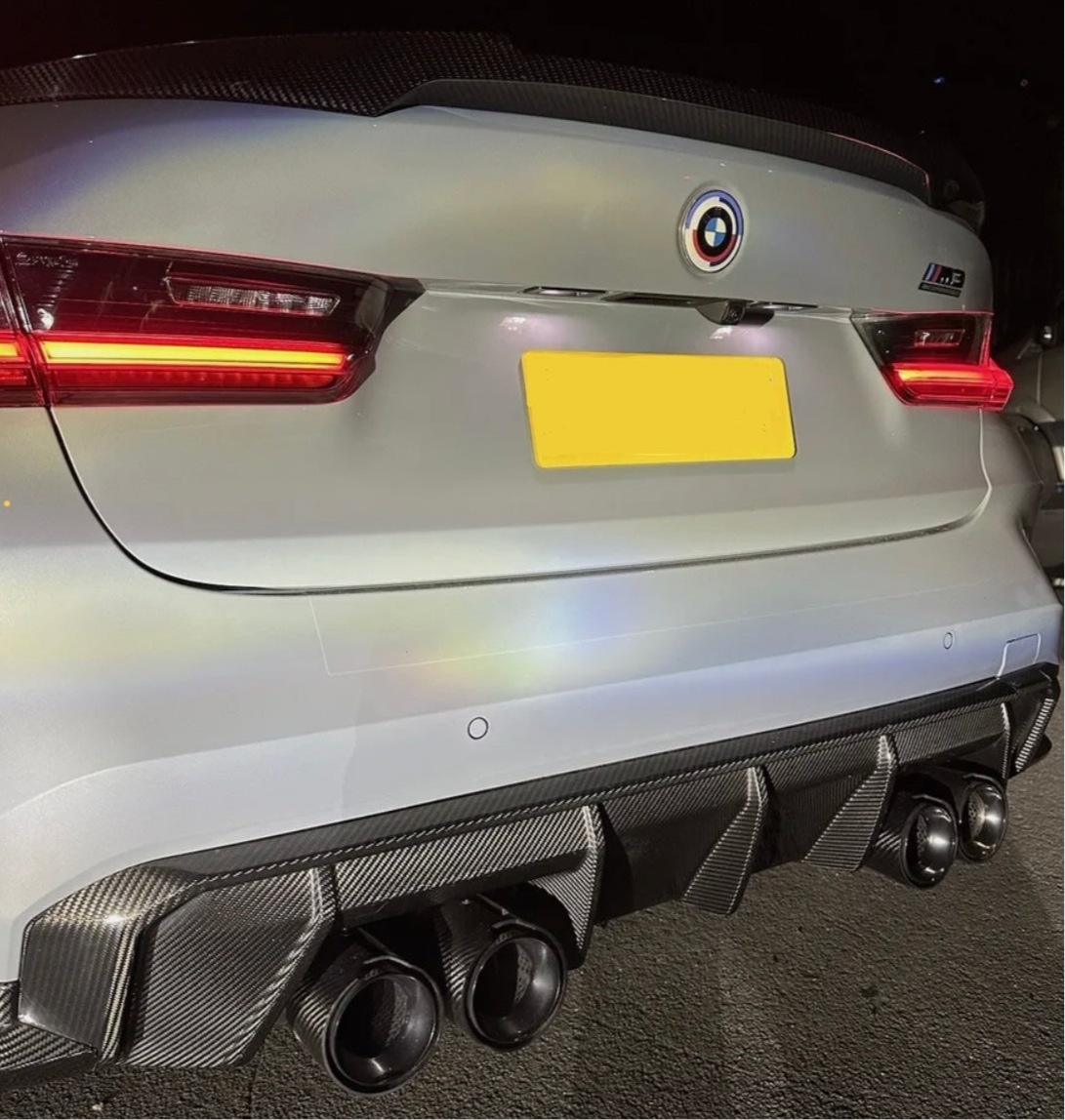 BMW M2 M3 M4 (G80 G81 G82 G83 G87) M Performance Gloss  Carbon Fibre Exhaust Tips X4 BLACK