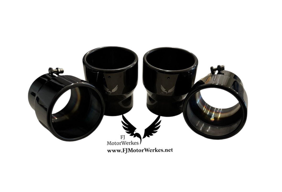 Bmw X3M X4M BLACK CHROME 4.5” Exhaust Tips Direct Fit X3mc X4mc F98 F97 - V2