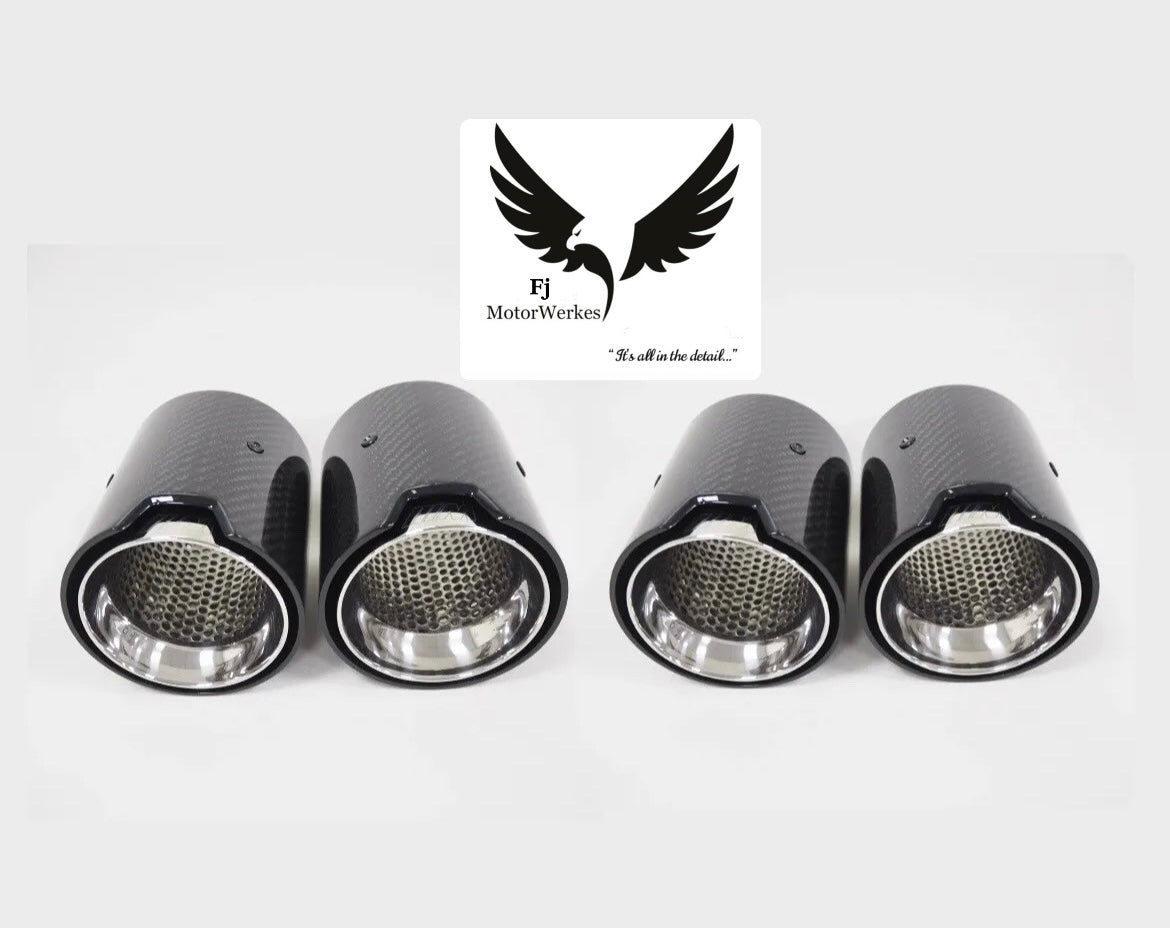 BMW M2 M3 M4 (G80 G81 G82 G83 G87) M Performance Gloss  Carbon Fibre Exhaust Tips X4 SILVER