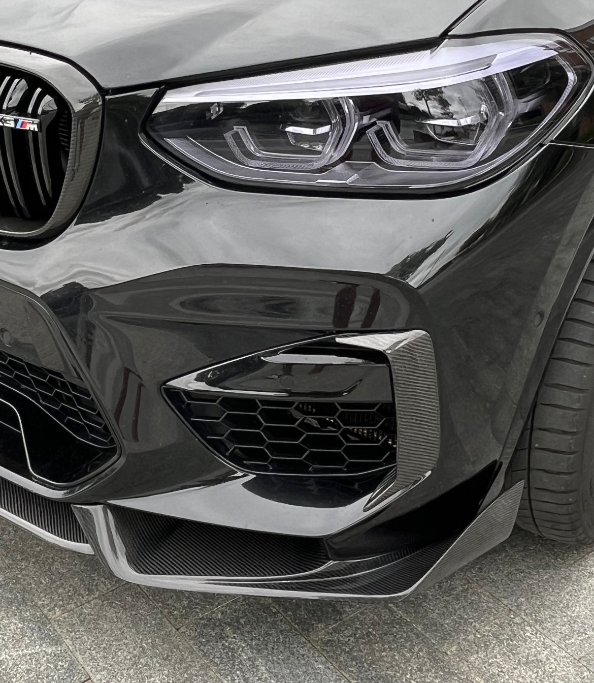 Bmw X3M X4M Front bumper canards Carbon Fibre