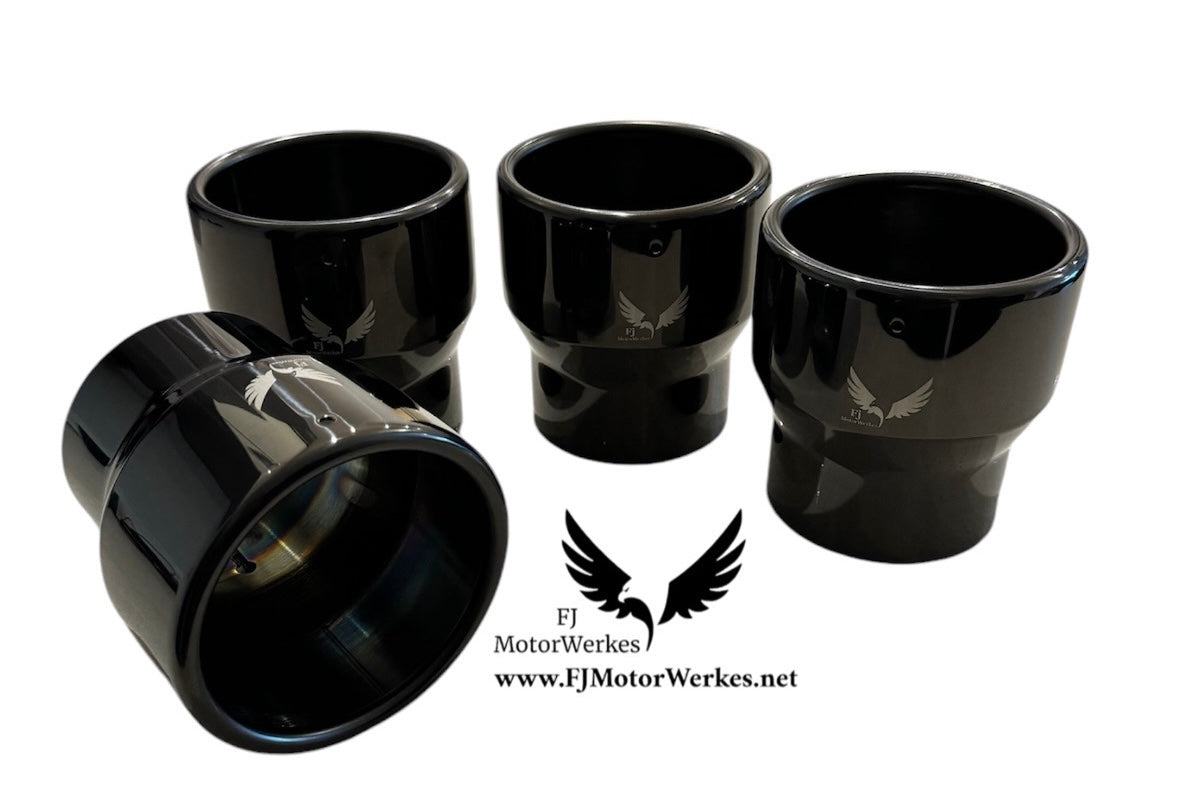 Bmw X3M X4M BLACK CHROME 4.5” Exhaust Tips Direct Fit X3mc X4mc F98 F97 - V2