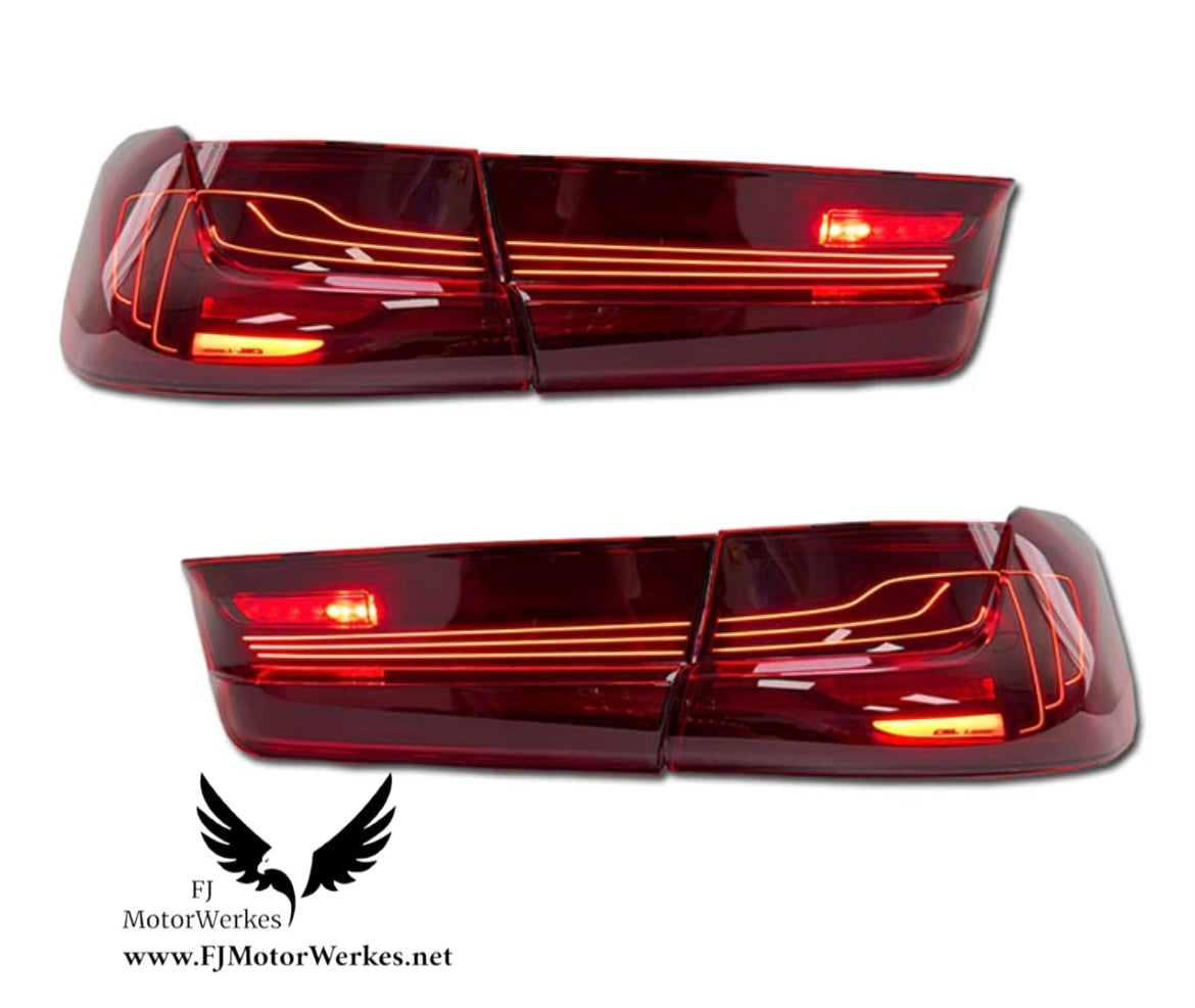 Bmw 3 Series G20 G80 M3 GTS Oled laser Gts Csl Rear tail lights - Cherry Red or Smoked