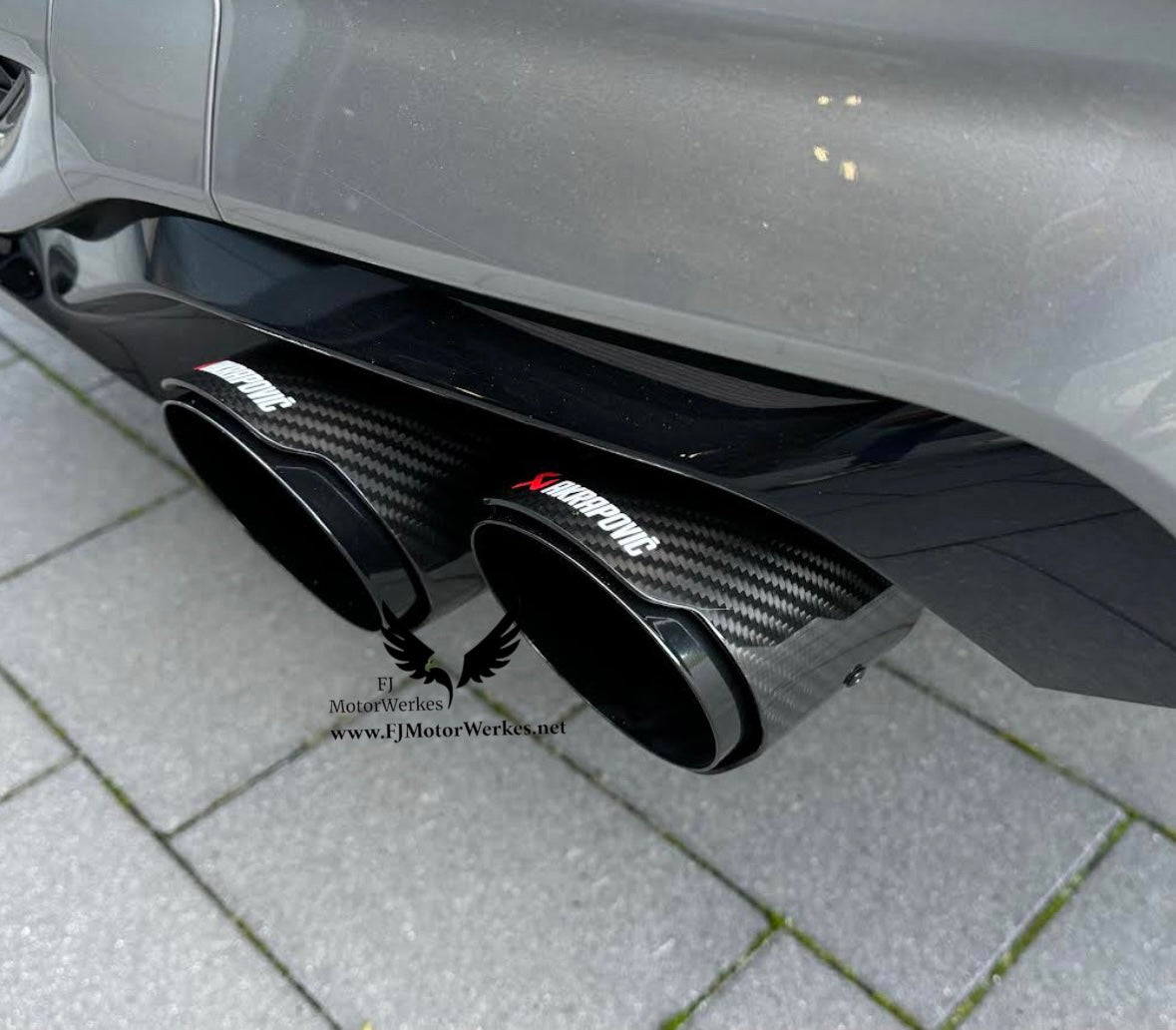 Bmw X3M X4M AK AKRAPOVIC Carbon Fibre Exhaust Tips Direct Fit X3mc X4mc F98 F97 - Black on Black