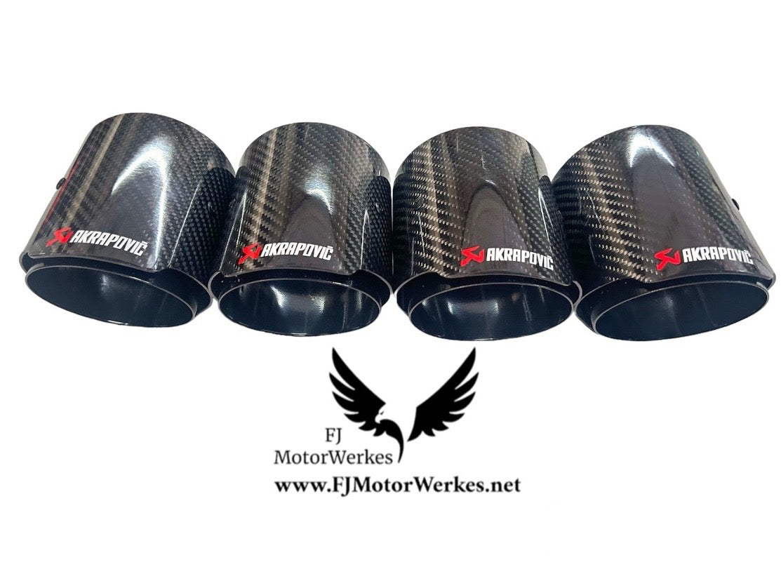 BMW M3 M4 M2 (G80 G82 G83 G87) Akrapovic AK Carbon Fibre Exhaust Tips X4 BLACK