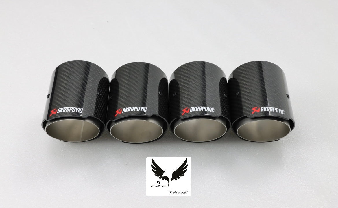 Bmw M2 M3 M4 M5 M6 X5M X6M Carbon Fibre AK Akrapovic Exhaust Tips F80 F82 F10 x4 Full set