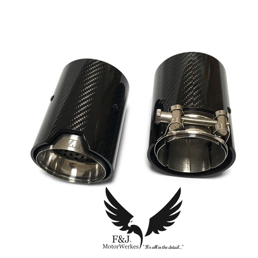 Bmw M2 M3 M4 M5 M6 Carbon Fibre M Performance Exhaust Tips F80 F82 F10 X1 (SINGLE) BLACK OR SILVER