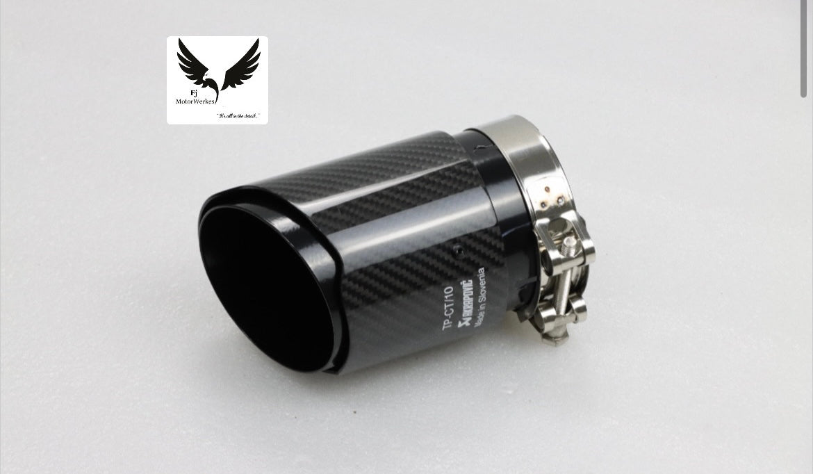 Bmw X3M X4M AK AKRAPOVIC Carbon Fibre Exhaust Tips Direct Fit X3mc X4mc F98 F97 - Black on Black