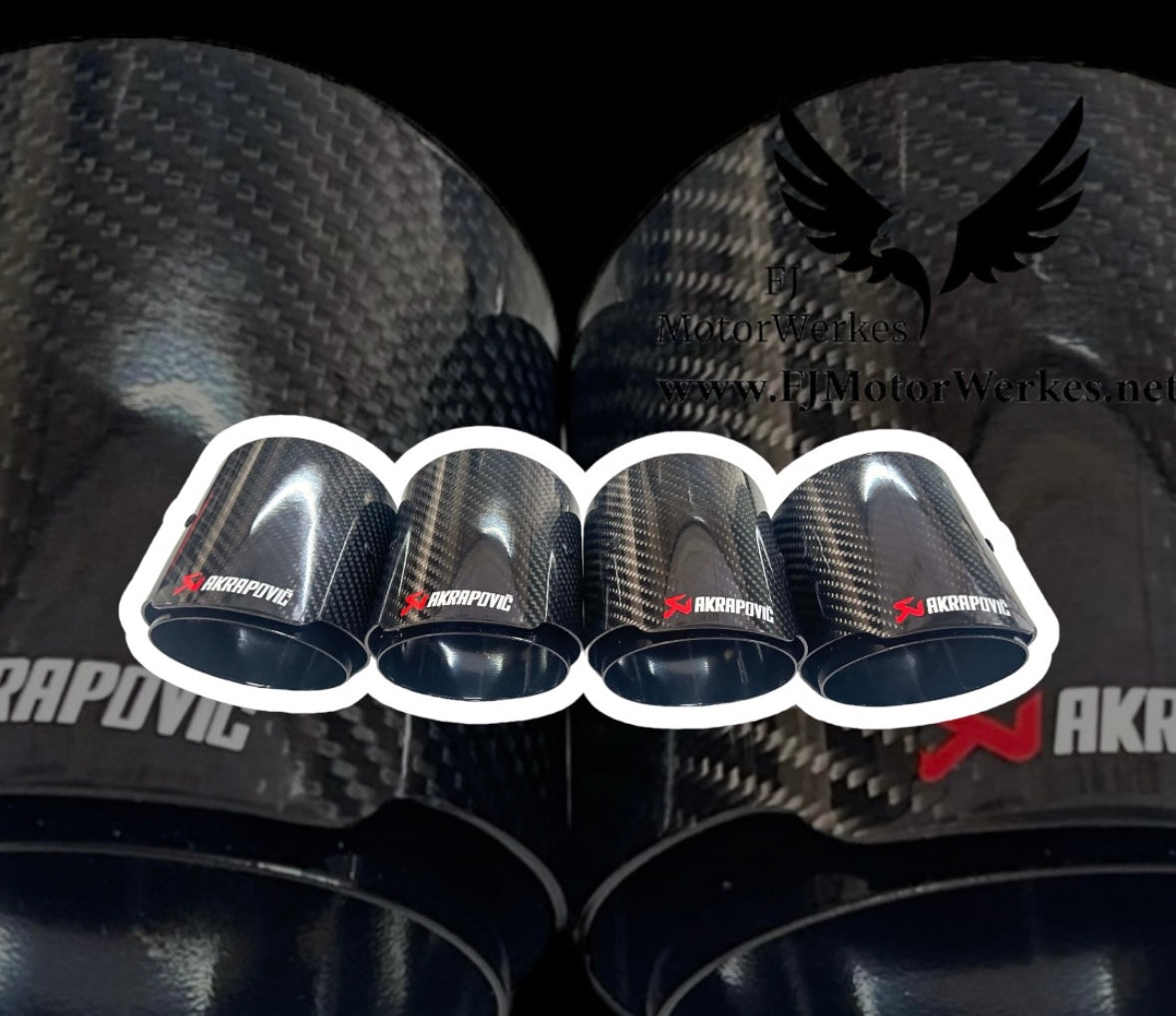 BMW M3 M4 M2 (G80 G82 G83 G87) Akrapovic AK Carbon Fibre Exhaust Tips X4 BLACK