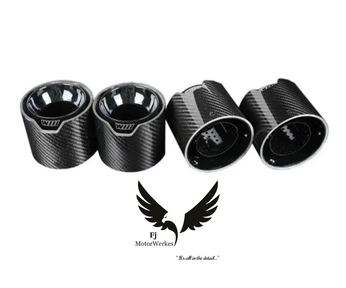 BMW M2 M3 M4 (G80 G81 G82 G83 G87) M Performance Gloss  Carbon Fibre Exhaust Tips X4 BLACK