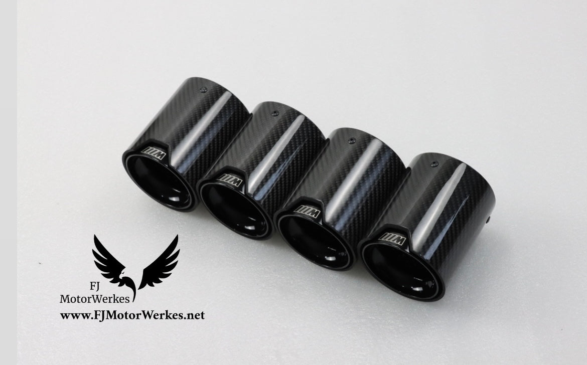 Bmw X3M X4M M Performance  Carbon Fibre Exhaust Tips Direct Fit X3mc X4mc F98 F97 Black