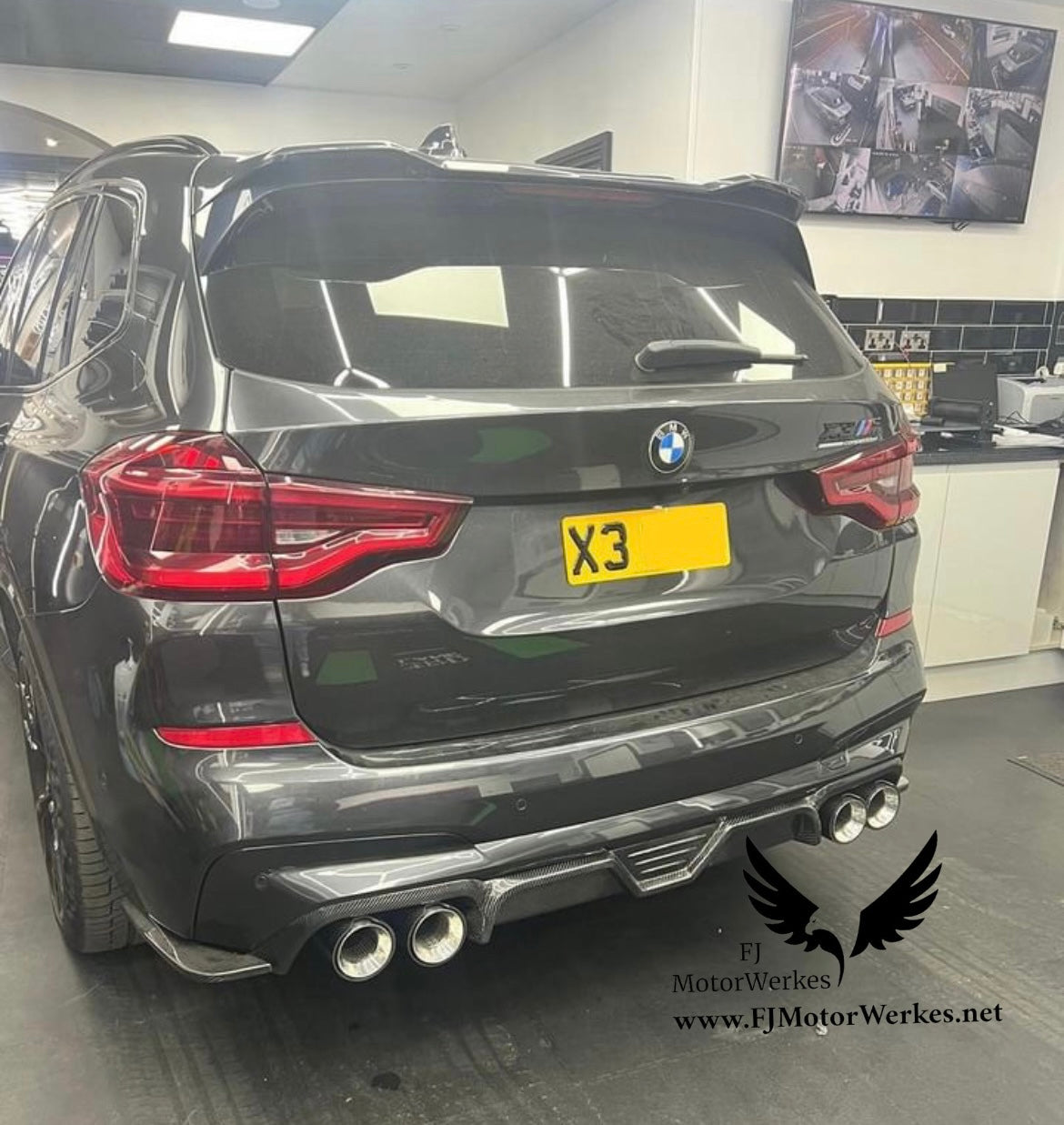 Bmw X3M X4M M Performance  Carbon Fibre Exhaust Tips Direct Fit X3mc X4mc F98 F97 Silver