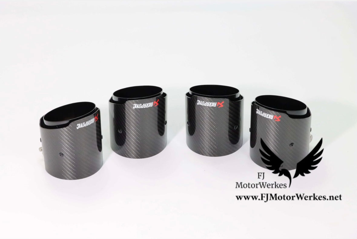 BMW M3 M4 M2 (G80 G82 G83 G87) Akrapovic AK Carbon Fibre Exhaust Tips X4 BLACK