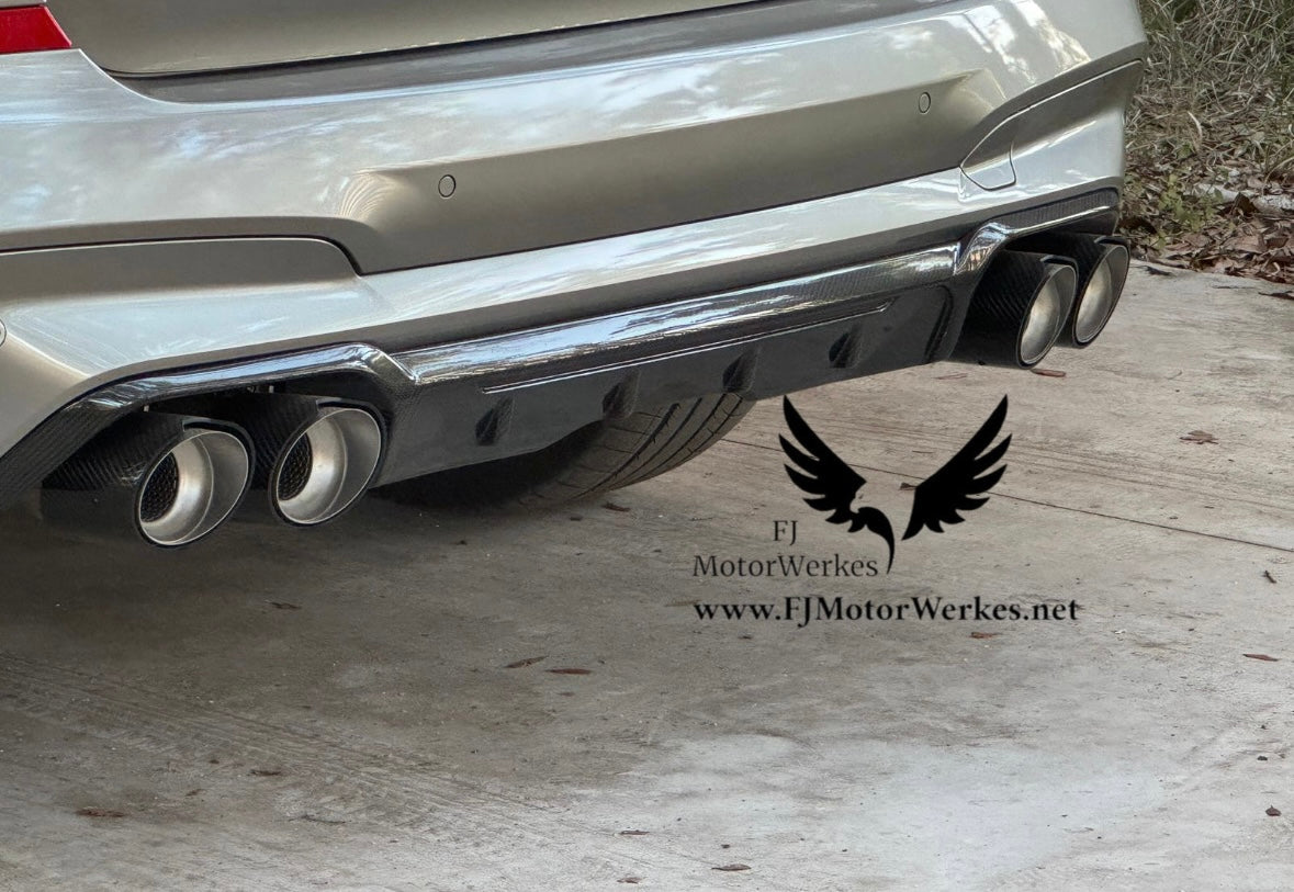 FJ MotorWerkes Bmw M Performance Carbon Fibre Exhaust Tips X3M X4M F97 F98 Comp