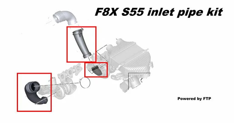 Bmw S55 inlet pipe kit V2 (intake pipe)F80 M3, F82/F83 M4 ,F87 M2 competition